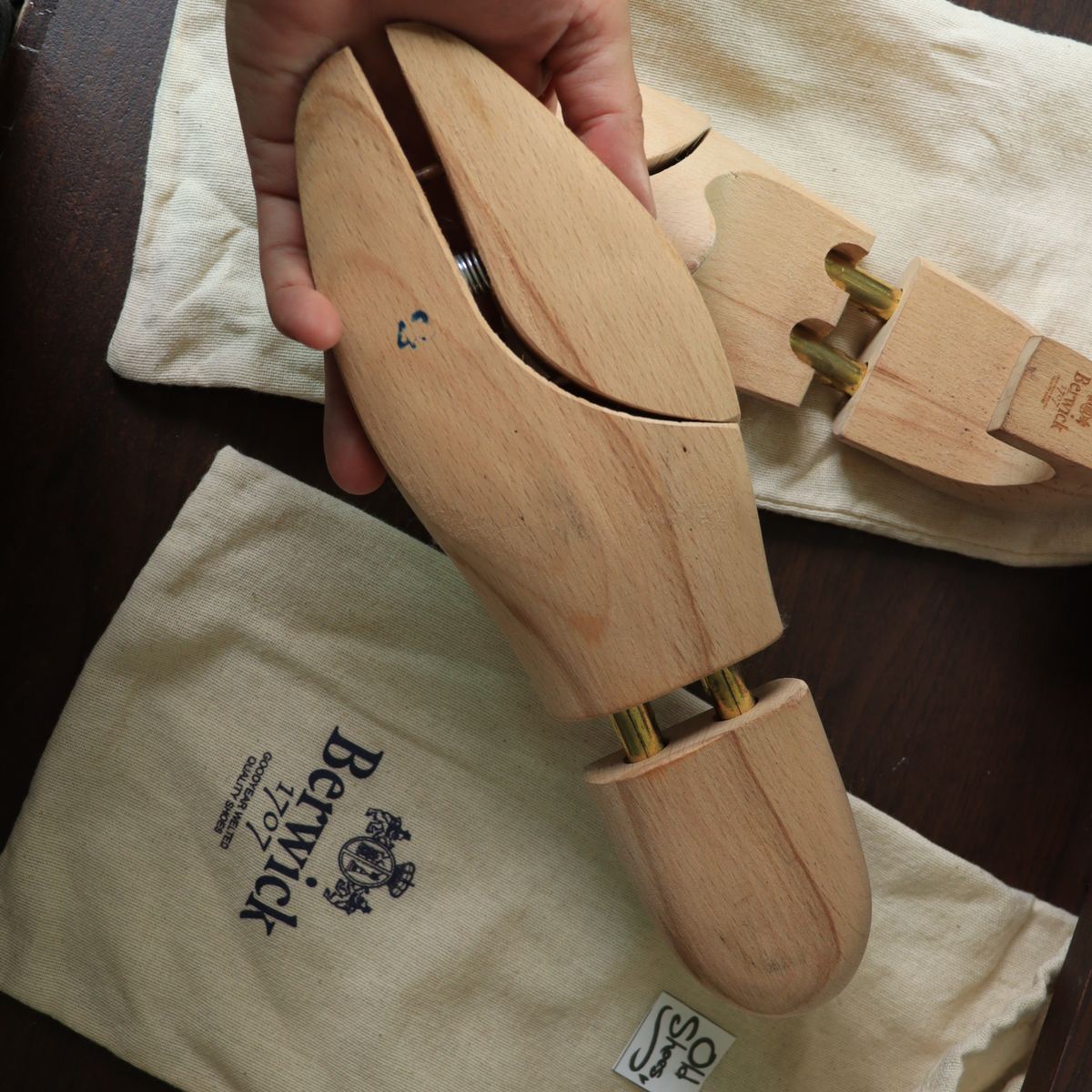 Berwick1707 Shoe Tree Beech Wood Natural (Twin Tube) + ถุงผ้า Berwick 2… รูปที่ 4